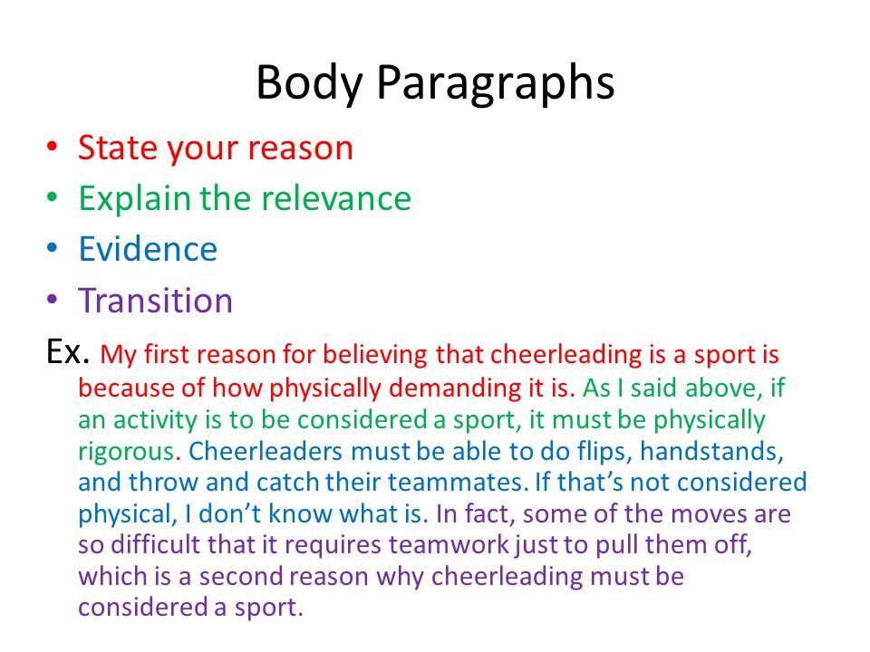 Body paragraphs